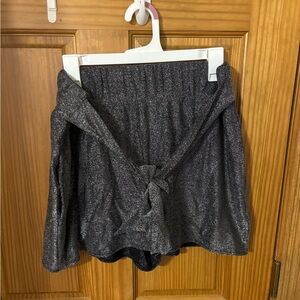 Express Silver Glitter Shorts